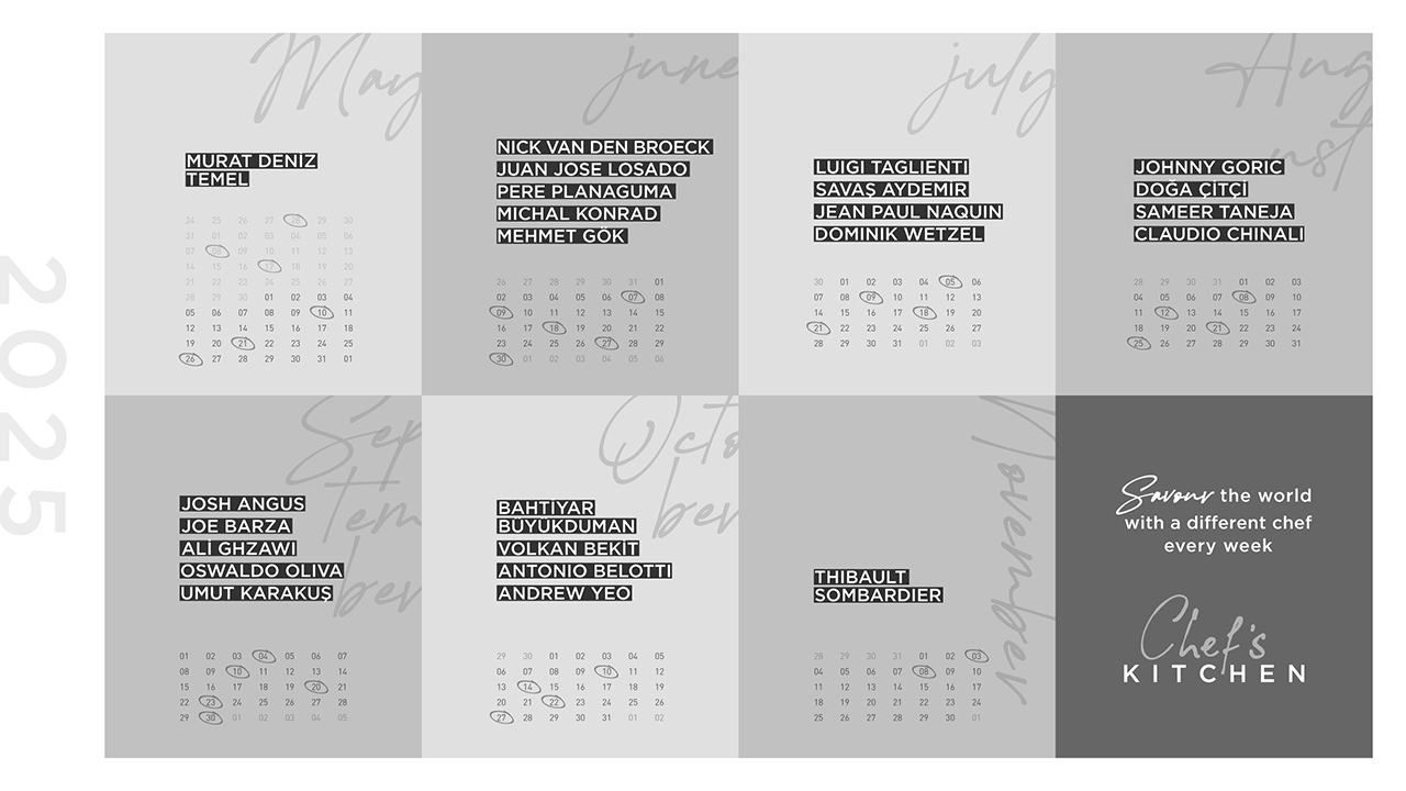 2025 Şefler Takvimi